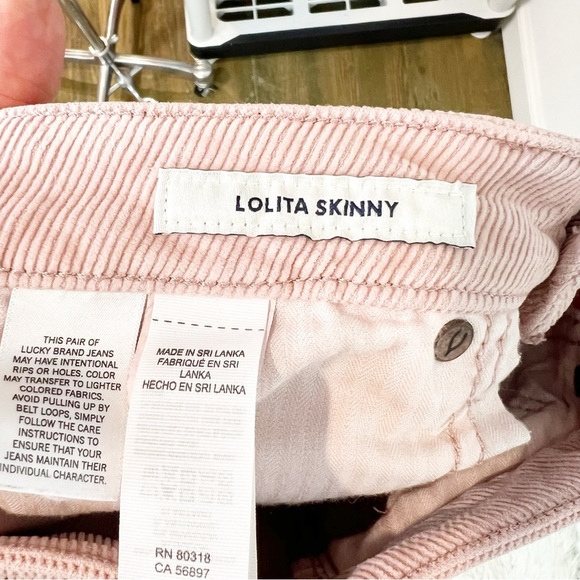 LUCKY BRAND PINK CORDUROY LOLITA SKINNY MID RISE PANTS WOMENS SZ 2 - Picture 7 of 7